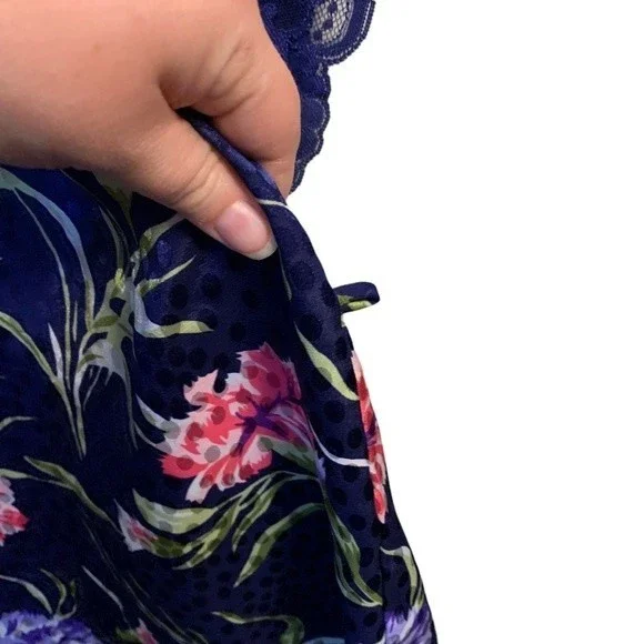 Vintage Lucie Ann II Floral Lacey Lingerie Robe Kimono Made in USA Size Medium - Picture 11 of 14